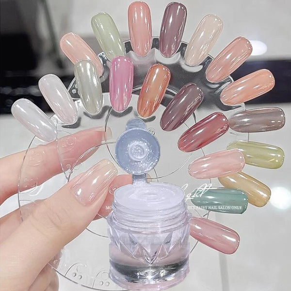 Magic Clear Pearlescent Mirror Effect Nail Glitter Powder - 0.5g Shimmering Aurora Pearl Chrome Pigment for Stunning Nail Art