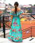 Elegant One-shoulder Short-sleeved Dress For Women Fashion Splicing Floral Print Dresses
