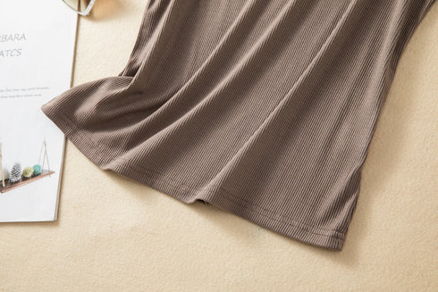 Versatile Solid Color Summer Women's Rib Cotton Tank Tops - Soft Sleeveless Streetwear Tees for Effortless Casual Style, Perfect for All Matching Outfits
