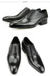 Elegant Black Leather Oxfords for Men Lace Up Formal Office and Wedding Shoes