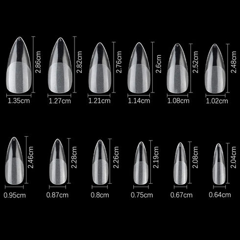 120Pcs Clear Frosted Stiletto, Almond, and Square Fake Nails - Full Coverage Gel X Coffin Manicure Tips for Stunning Autumn Nails