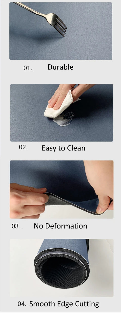 Diatomaceous Earth Non-Slip Bath Mat Super Absorbent Bathroom Rug Thin Rubber Pad