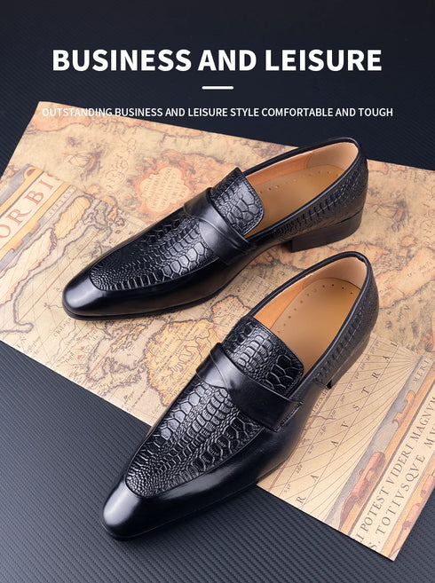 Stylish Handmade Genuine Leather Loafers for Men - Perfect for Business, Parties, and Casual Occasions - Breathable Slip-On Point Toe Design