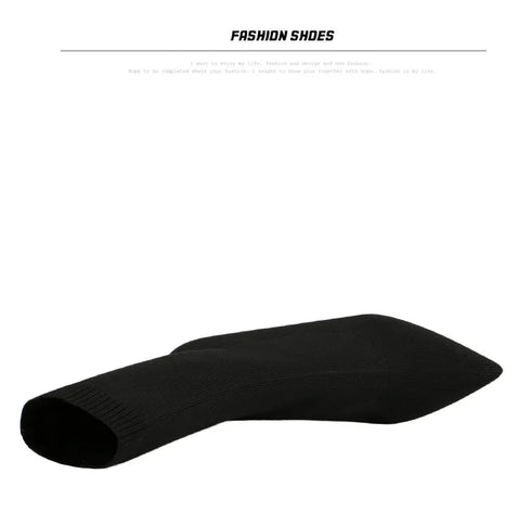 Sexy Sock Boots Knitting Stretch High Heels for Women Fashion Shoes Ankle Boots