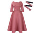Elegant Women Party Dresses A Line with Waist Belt for Classy Office and Wedding Guests