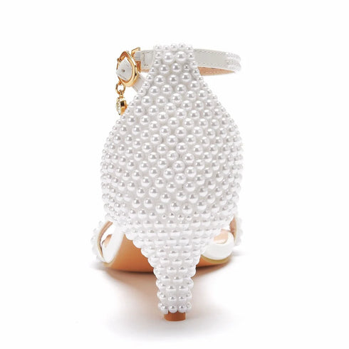 Elegant Beaded Open-Toe Sandals with Thin Heels for Weddings and Parties