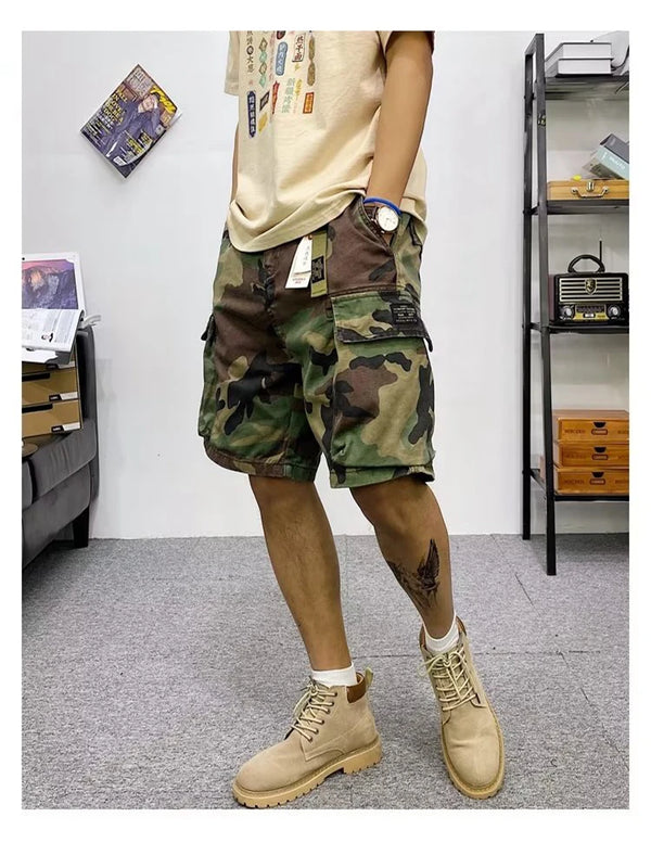 Cargo Shorts Mens Summer Cotton Army Tactical Multi-pocket Casual Shorts
