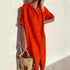 Women's Elegant Summer Shirt Dress Loose Fit Cotton Linen with Pockets