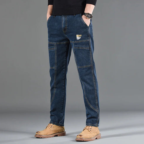 Men's Jeans Straight Cut Casual Fit With Fashion Print Jeans