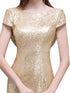 Sequined Bridesmaid Dresses Mermaid Style With Short Sleeves And O Neck For Summer Formal Wedding Party