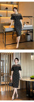 Work Style Striped Floral Formal Occasion Dress Women Clothes