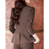 Korean Elegant Casual Blazer Coat and Flare Pants Two-Piece Women's Suit Set for Autumn/Winter Fashion