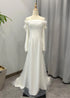 Long Sleeved Light Wedding Dress Elegant Off The Shoulder Mermaid Gown