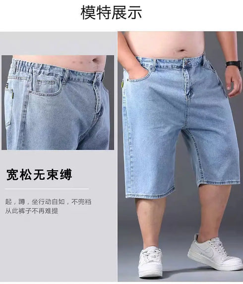 Summer Big Size Men Essentials Oversize Denim Shorts Casual Jorts