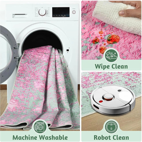 Faux Cashmere Printed Carpet Abstract Collection Soft Modern Rugs for Living Room Bedroom Home Decor