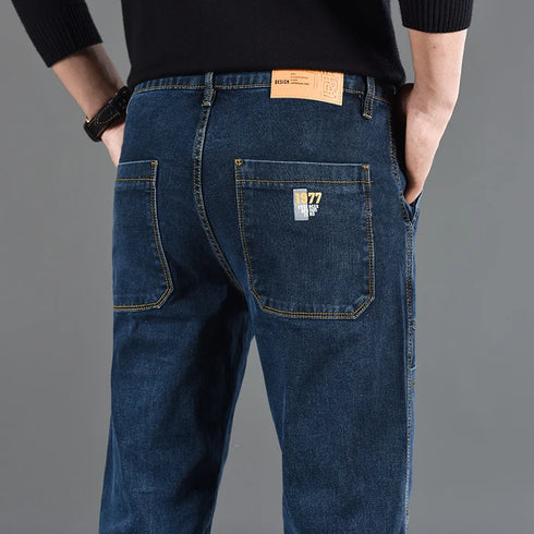 Men's Jeans Straight Cut Casual Fit With Fashion Print Jeans