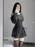 Fairycore Grunge Goth Corset Dress Women Aesthetic Streetwear Bodycon Y2k Indie Clothes