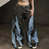 Baggy Cargo Jeans For Women With Distinctive Stitching And Washed Denim Look For Streetwear And Hip Hop Style