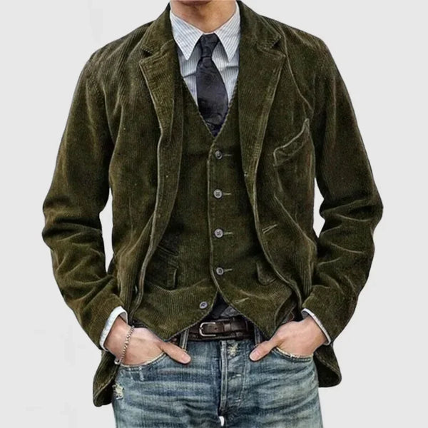Chic Casual Corduroy Blazer for Men - Perfect Slim Fit Suit Coat for Autumn and Winter