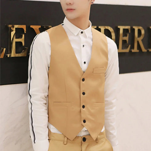 Men's Formal V Neck Tuxedo Vest - Tailored Fit Waistcoat for Business Events and Gatherings