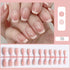 24Pcs Removable Coffin Ballet False Nails - Full Finished Press On Nail Patches for Girls, Perfect for Halloween and Everyday Wear
