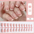 24pcs Glamorous Press-On Nails with Pink Glitter and Nude Finish – Perfect for Summer Nail Art, Trendy False Nails for Women, Full Nail Tips for Any Occasion