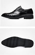 Luxury Handmade Crocodile Skin Derby Shoes for Men - Pointed Toe Lace-up Formal Business Footwear for Office & Career