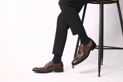 Elegant Men's Oxford Leather Shoes for Office Wear - Comfortable, Wear-Resistant, and Stylish Casual Footwear for Formal Occasions