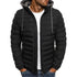Oversized Men's Detachable Hat Padded Hooded Cardigan with Drawstring - Thick Warm Winter Jacket Outerwear for Casual Style