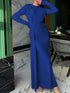 Elegant O-neck Long Sleeve Bodycon Evening Party Dresses
