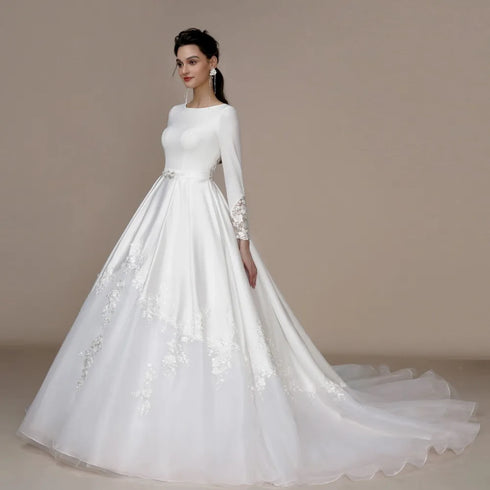 BEPEITHY Customized Luxury Strapless A Line Glitter Wedding Dresses