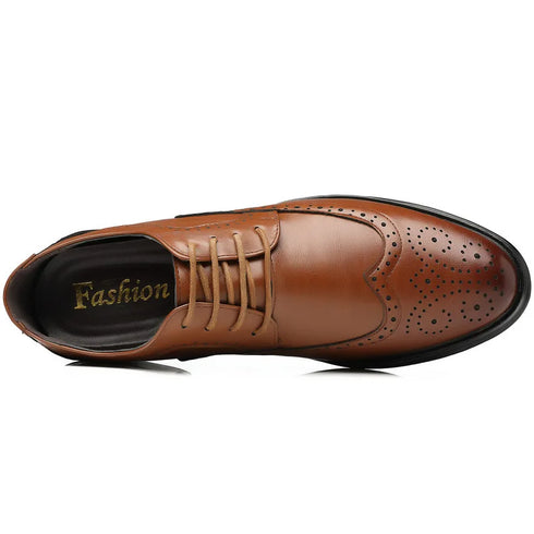 Elegant Handcrafted Oxford Brogue Dress Shoes for Men - Genuine Calfskin Leather, Classic Business Formal Style, Perfect for Office and Career Occasions