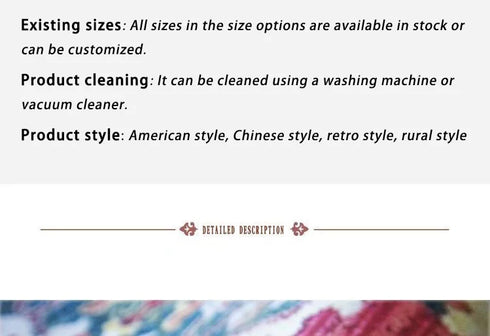 Retro Persian Style Carpet Large Area Rug for Living Room Bedroom Decoration