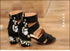 Embroidered Vintage Mid Heel Summer Sandals For Women
