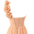 Chiffon Off-Shoulder A-Line Dress With Floral Pleats Floor-Length Corset Back Bridesmaid Dress
