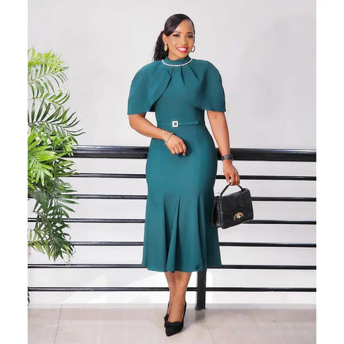 Elegant Church Dresses for Women Mermaid Cap Sleeves Modest Gowns