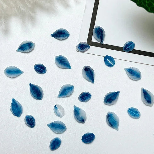 50pcs 3D Kawaii Colorful Leaf Nail Art Charms - Mixed Resin Nail Decorations and Acrylic Rhinestones for DIY Manicure Accessories and Press-On Nails