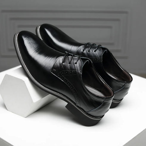 Elegant Pointed Toe Oxfords for Men - Soft Bottom Business Casual Formal Dress Shoes for Office, Weddings, and Parties