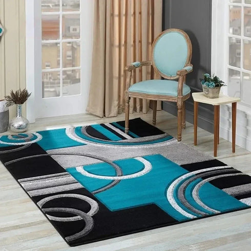 Geometric Circle Area Rug for Living Room Decor and Bedroom Use