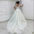 Boho Charming Princess A Line Wedding Dresses Illusion Appliques Gowns