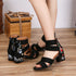 Embroidered Vintage Mid Heel Summer Sandals For Women