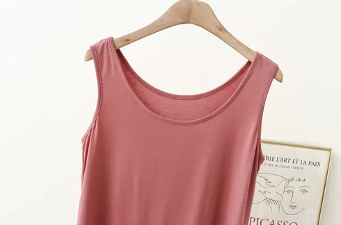 Plus Size Women's Modal O-Neck Tank Tops - Summer Casual Sleeveless T-Shirts for XL to 6XL - Thin Loose Solid Color Camisole for Everyday Wear