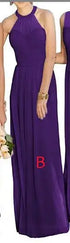 A-Line Chiffon Bridesmaid Dresses Elegant Floor-Length Sleeveless Gown For Wedding Party Occasion