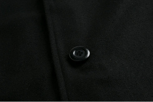 Men's Slim Fit Trench Coat for Fall and Winter - Stylish Woolen Blended Outwear for Business Casual and Travel