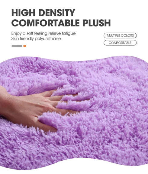 3 Piece Solid Color Bathroom Carpet Set Non-Slip Toilet Lid Cover Rugs Kit