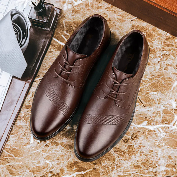 Genuine Leather Casual Business Shoes for Men Leisure Derby Footwear