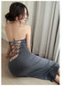 Summer Ice Silk Open Back Dress For Formal Occasions