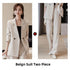 Elegant Women's Casual Blazers Coat and Wide Leg Pants Set - Professional Two Piece Suit for Autumn Style and Comfort