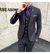 Slim Fit Men's Three Piece Suit with Vest and Trousers for Wedding