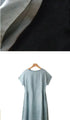Loose Fit Slimming Cotton Linen Dress for Women Summer Plus Size Mid-Length Skirt
